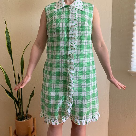 [Sold] True vintage 1960s two piece set ruffle shift dress and shorts mod Barbie - Picture 2 of 13